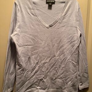 DKNY Jeans Baby Blue V-Neck Sweater